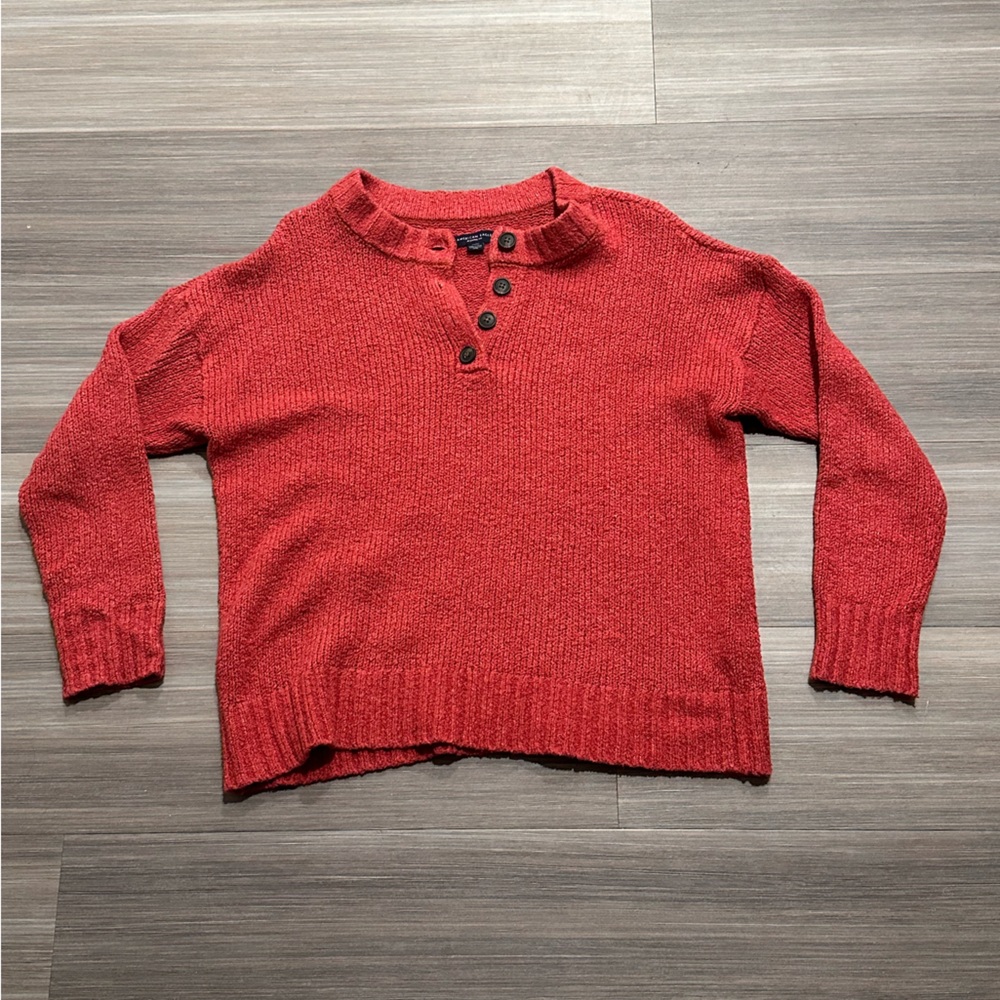 American Eagle Outfitters Red Crewneck Sweater